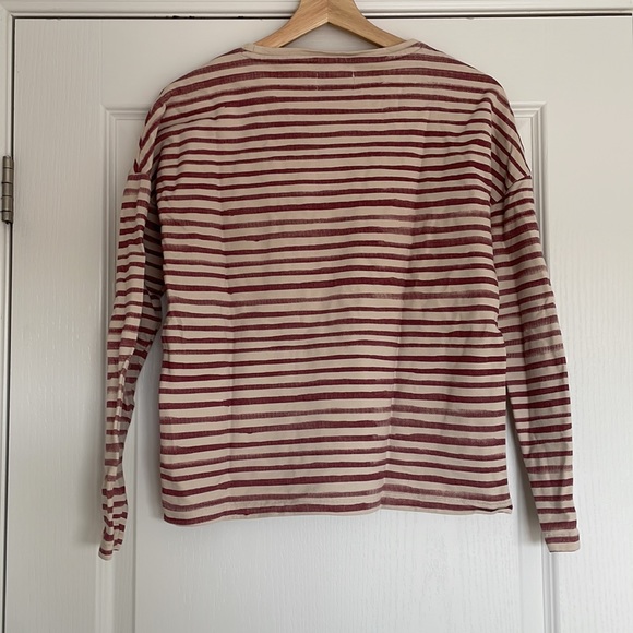 Striped Long Sleeved Crewneck with White Heart - Picture 4 of 6